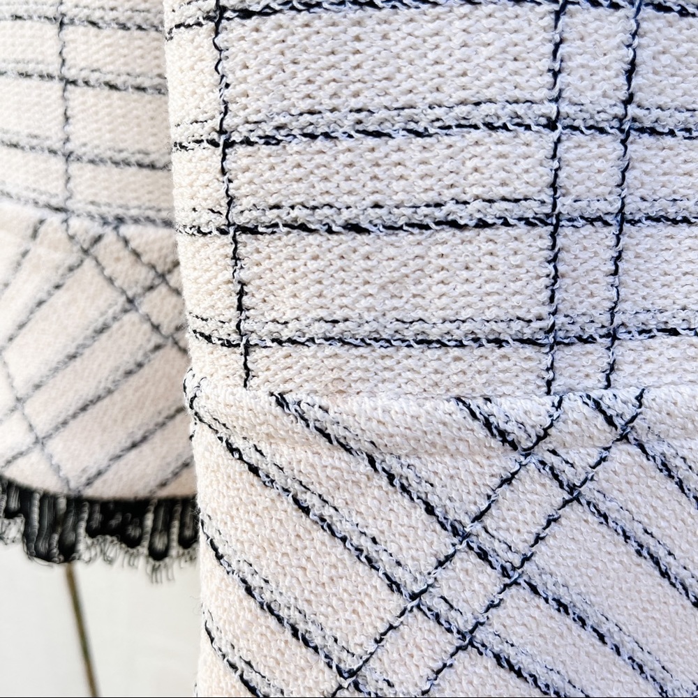 St. John Collection Santana Women’s Blazer Cream White Black Knit Textured Tweed - Picture 5 of 12